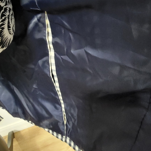 #57 NWT!! Talbots Navy check trench raincoat size XL in women's - Picture 8 of 9